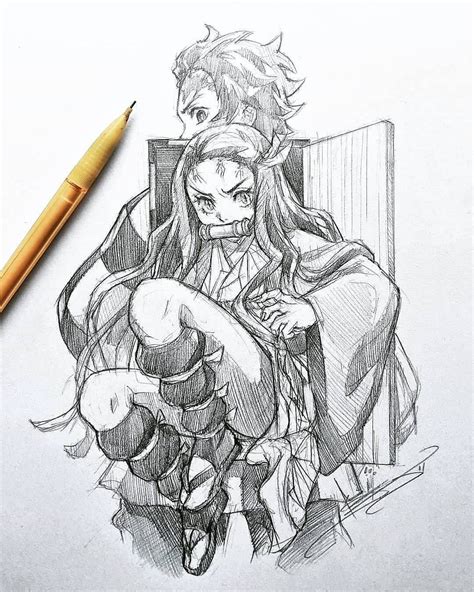 Tanjiro And Nezuko Drawing ~ Nezuko And Tanjiro By @supbirdy 🔥🔥 Really Cool!⠀💥 ...