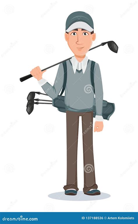 Cat Golfer Cartoon Royalty Free Stock Image 43456630