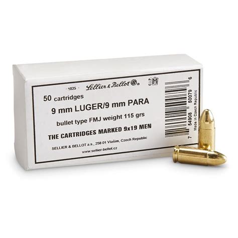 Sellier Bellot Mm Luger Fmj Grain Rounds Mm