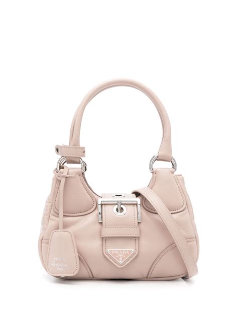 Prada Triangle Logo Tote Bag Neutrals Farfetch Uk