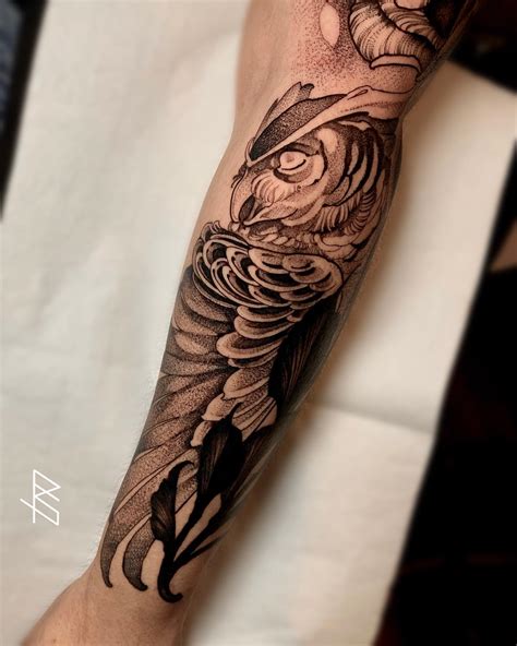 Owl Tattoo Arm Men