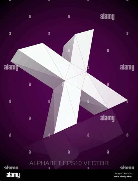 Abstract White D Polygonal Lowercase Letter X With Reflection Low