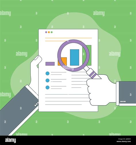 Businessman Hand With Magnifying Glass Over Chart In Financial Report Business Analysis