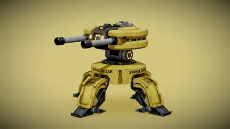 Stylized Turret D Model By Moon Cube Studios Kinanarts D