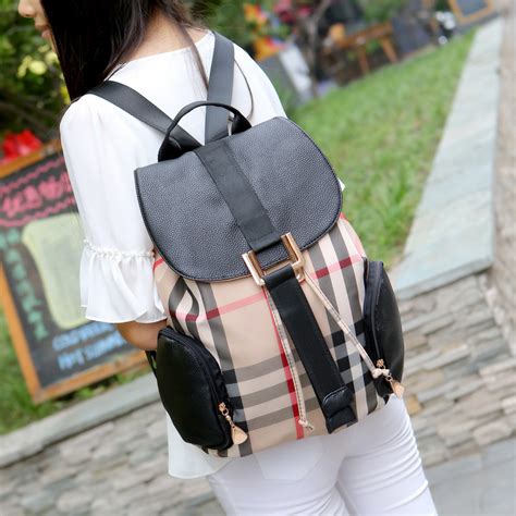 2015 England Style Top College Backpacks For Girls Fashion Plaid Nylon