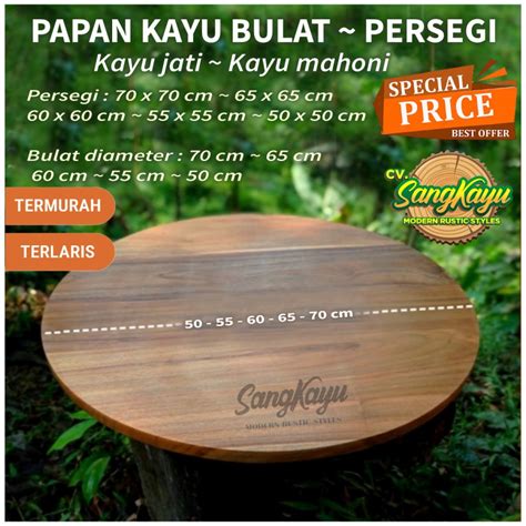 Jual Sangkayu Talenan Kayu Jati Bulat Board Cm Nampan Bulat Kayu