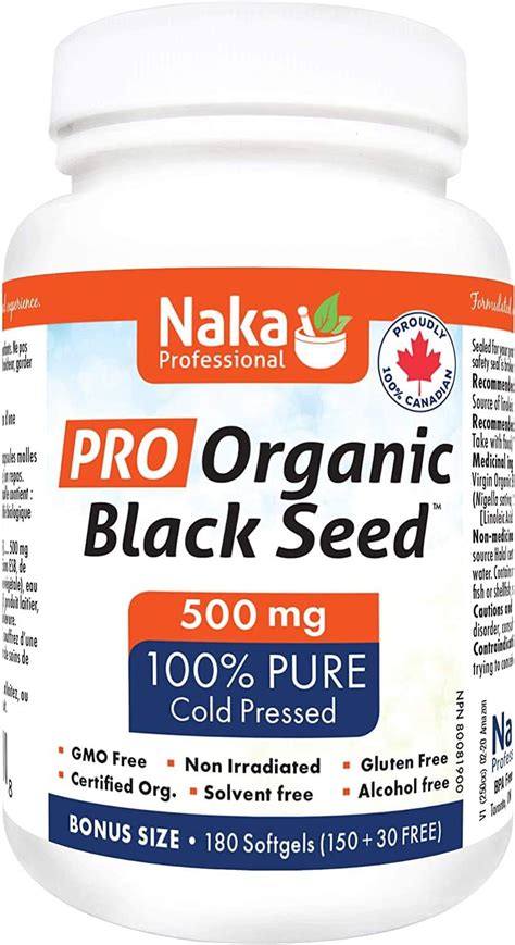 Naka PRO ORGANIC Black Cumin Seed Oil Super BONUS SIZE 180 Softgels