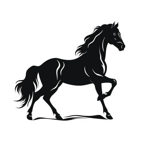 Premium Photo | Black Horse Running Graphic Symbolism And Clean Design