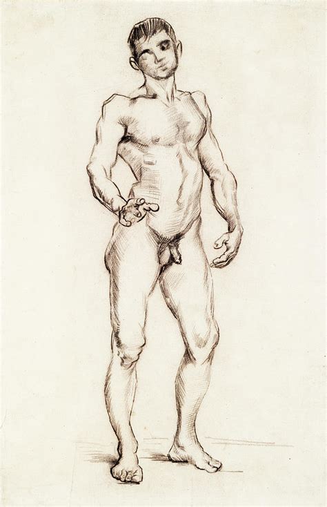 Standing Male Nude Seen From The Front 1886 01 Painting By Vincent Van