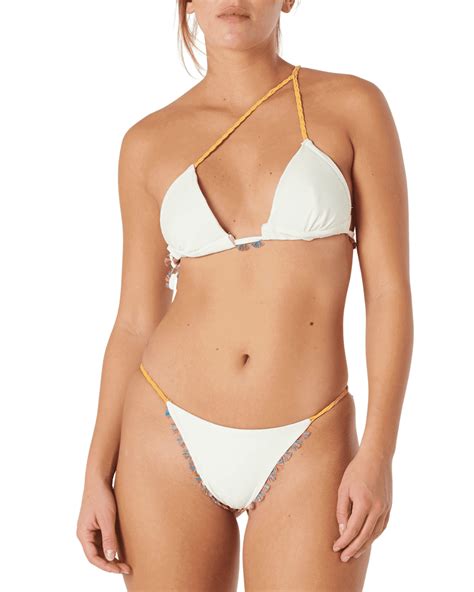 Sustainable White And Vitamin Mint Bikini Set Rêve De Rive Swimwear