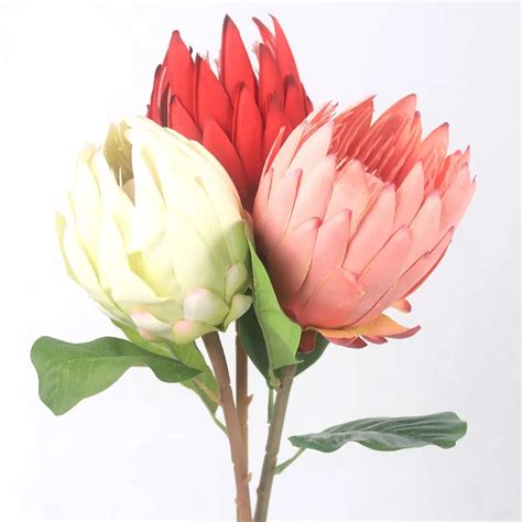 2 Pcs Artificial Protea Cynaroides Giant King Protea Silk Flower For