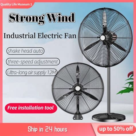 Industrial Electric Fan 30" Industrial Floor Fan Heavy Duty Pure Copper Motor Three Speed ...