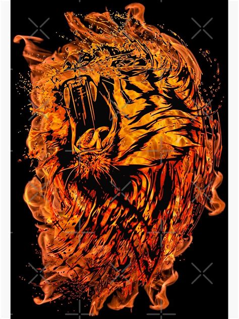 "Roaring Fire Lion" Poster for Sale by Zanimations | Redbubble