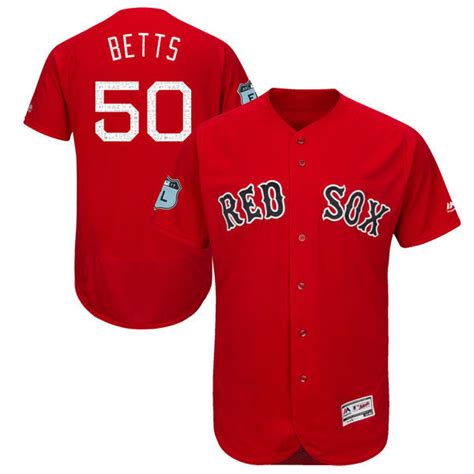 Men Boston Red Sox 50 Mookie Betts Majestic Scarlet 2017 Spring Training Flex Base Player