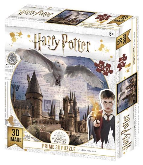 Puzzle Harry Potter Castelul Hogwarts și Hedwig 3D 500 Număr piese