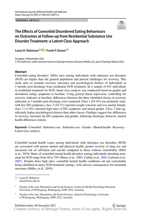 The Effects Of Comorbid Disordered Eating Behaviours On Outcomes At