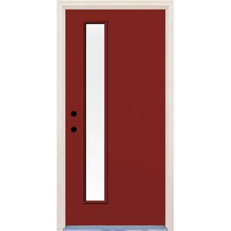 Builders Choice 36 In X 80 In Right Hand Cordovan 1 Lite Clear Glass Painted Fiberglass