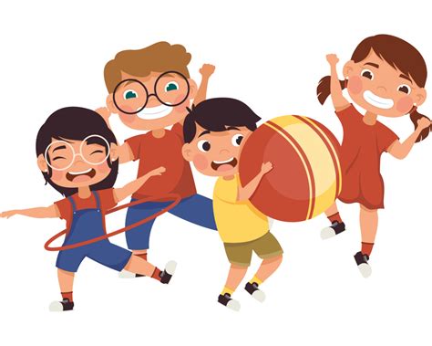 Cartoon Kids Playing Png