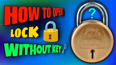 🤯shocking Trick How To Open Lock Without Key🔐 Youtube