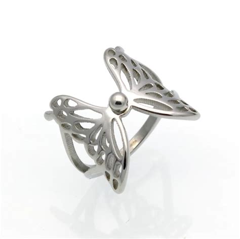 Butterfly Ring Stainless Steel Rings For Women Anniversary Etsy