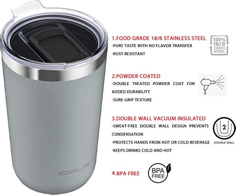 Buy Ideus Oz Tumbler Travel Coffee Mug With Splash Proof Sliding