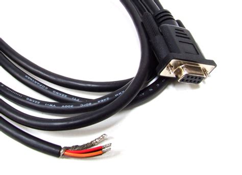 D Sub DB 9 Pin Serial Port RS 232 Female Connector Cable To Open