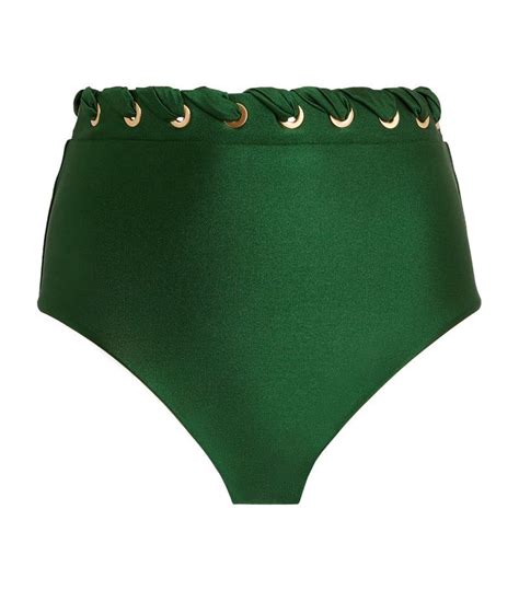 Zimmermann Devi Eyelet Bikini Bottoms Green Editorialist