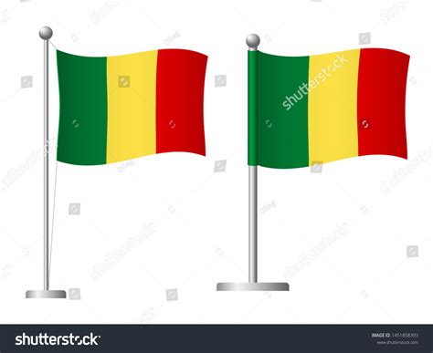 Mali Flag On Pole Metal Flagpole National Flag Royalty Free Stock