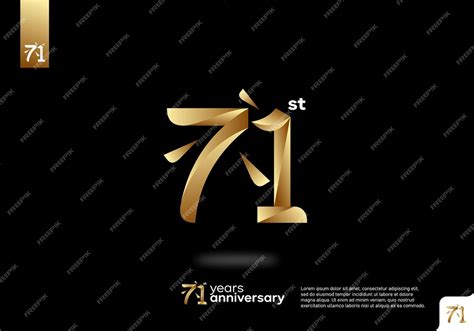 Premium Vector | Number 71 gold logo icon design, 71st birthday logo ...