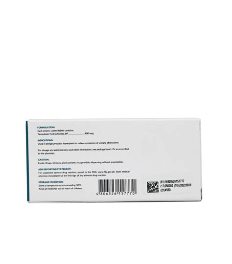 Rx TGP Tamsulosin Tab 400mcg