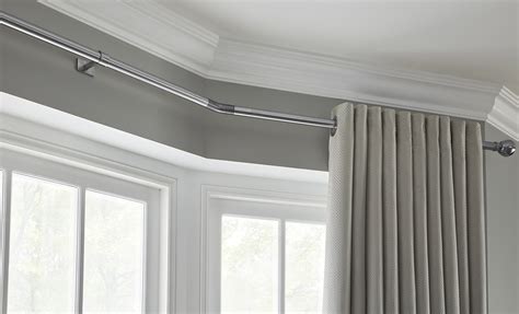 Rolls Neo 35mm Eyelet Bay Window Curtain Pole Black Nickel,Bullet ...