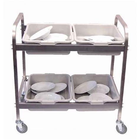 Heavy Duty Tea Trolley Stainless Steel Ssteel With 4 Tote Boxes