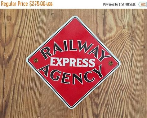 Railway Express Agency Porcelain Sign Antique Advertising R R Etsy