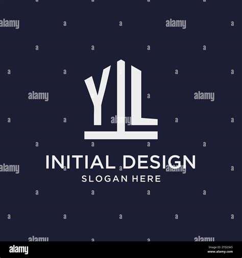 YL Initial Monogram Logo Design With Pentagon Shape Style Design Ideas