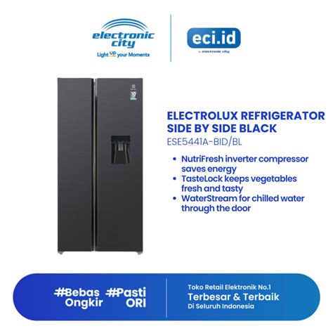 Jual Electrolux Kulkas Side By Side 2 Pintu 525 Liter ESE5441A BID BL