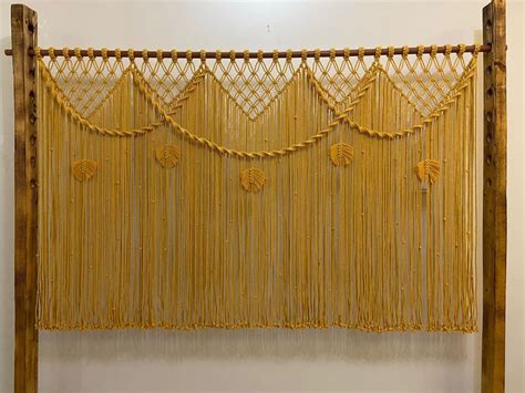 Macrame Curtain For Door Or Window Handmade Macrame Curtain Room