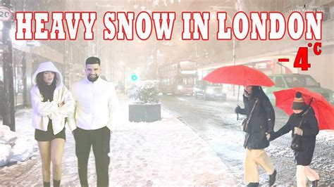 ⛄heavy Snow In London London Late Night Snow Walk Dec 2022 London