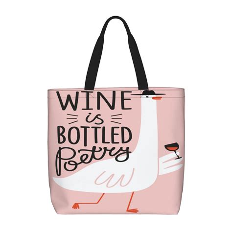 Kll Goose Holding Wineglass With Red Wine Pattern Aesthetic Tote Bag