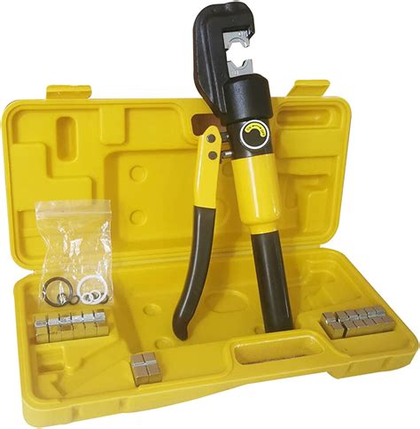 HDGSKBUA 10 Ton Manual Hydraulic Crimper Cable Crimping Tool With 9