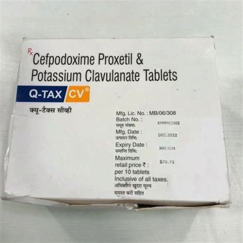 Cefpodoxime Proxetil Potassium Clavulanate Tablet 325 Mg At Rs 666 Box In Indore