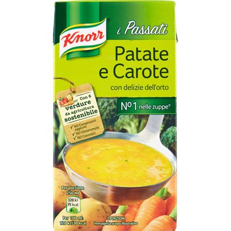 Knorr I Passati Di Verdure Pronti Con Patate E Carote Cartone Ml 500