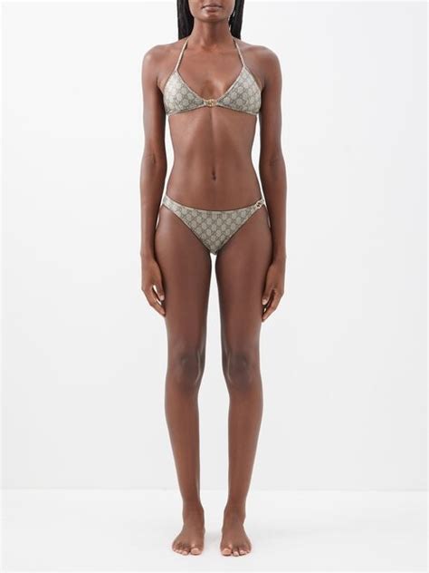 Gucci GG Monogram Shimmer Triangle Bikini ShopStyle Two Piece Swimsuits