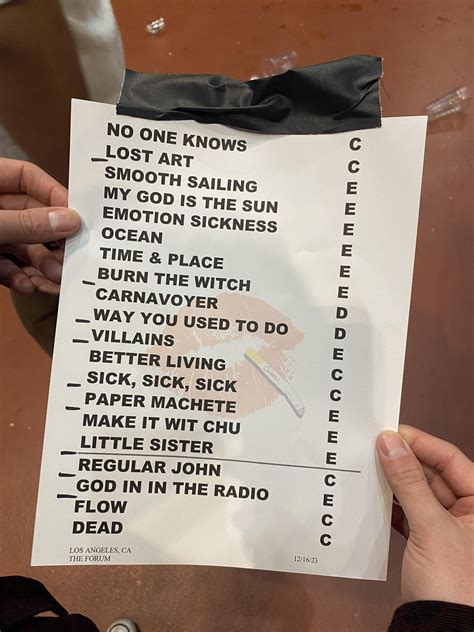 Setlist today.. 🤌🏽 : r/qotsa