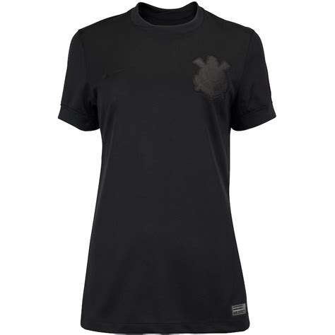 Nova Camisa Corinthians Feminina Juvenil All Black Campanha Contra