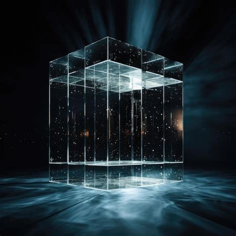 Premium Ai Image Enigmatic Illusion A Mirror Cube Suspended In The