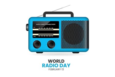 Premium Vector | World radio day with realistic radio design concept