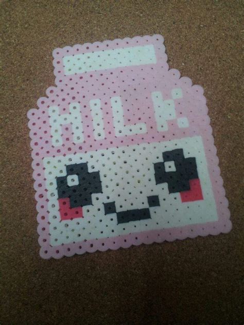 Kawaii Perler Bead Milk Carton | Crafty Amino