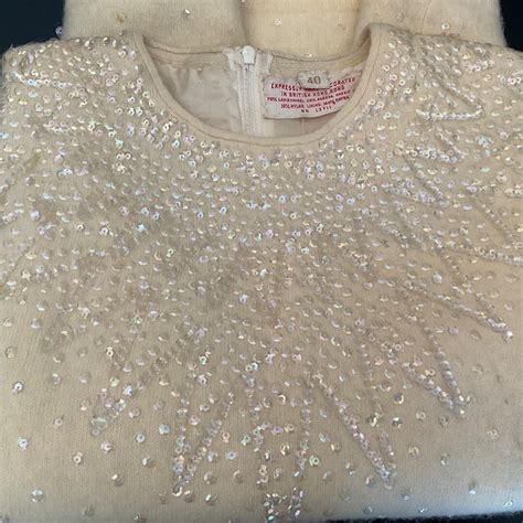 Vintage Sequin Angora Lambswool Shell British Colony Hong Kong