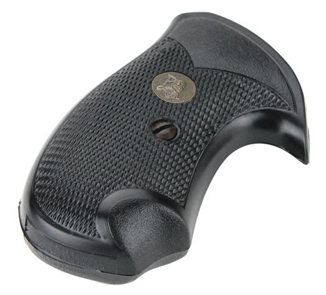 Pachmayr Compact Grip Checkered Black Rubber For S W J Frame With