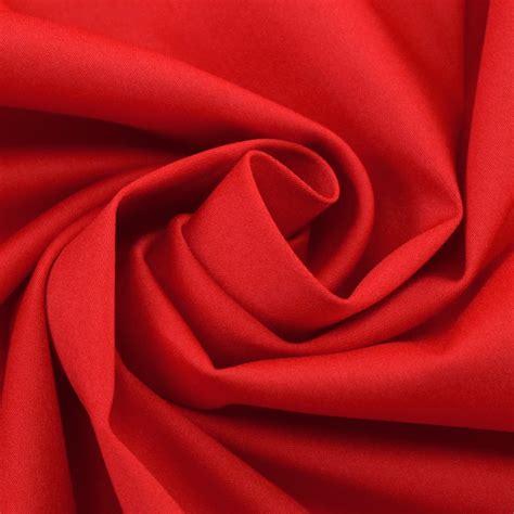 Tissu Satin De Coton Stretch Uni Rouge Tissus Hemmers